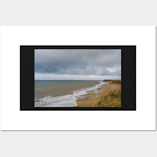 A view over Happisburgh beach from the cliffs Posters and Art